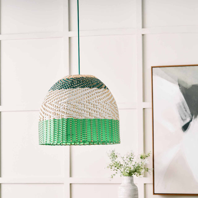 Designers Guild Brera Emerald Rattan Pendant