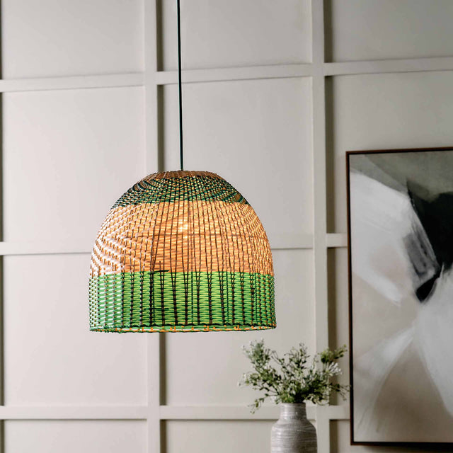 Designers Guild Brera Emerald Rattan Pendant