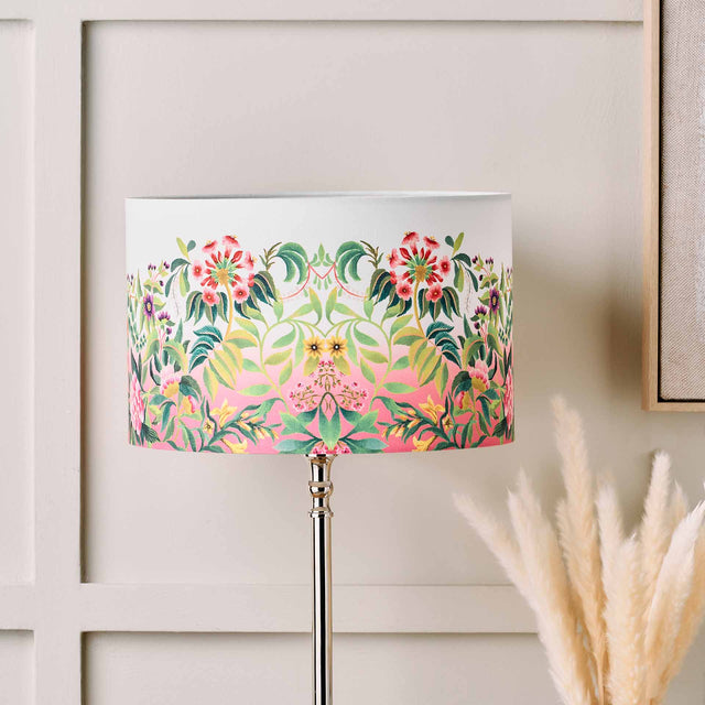 Designers Guild Ikebana Damask Fuchsia Cylinder Lampshade