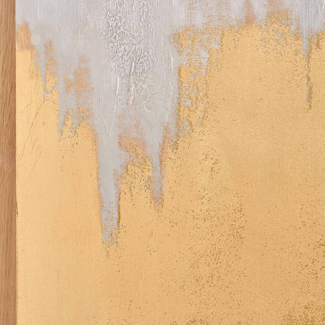 Harley White and Gold Abstract Canvas