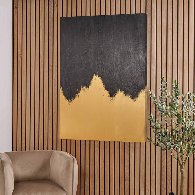 Harley Black and Gold Abstract Canvas