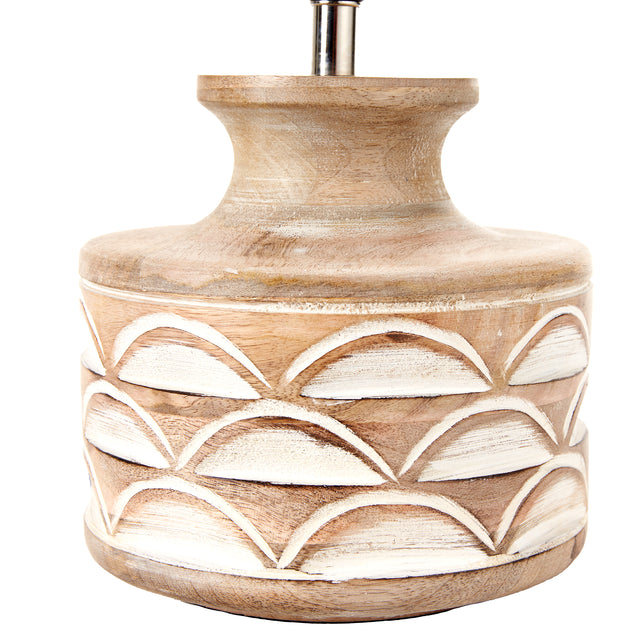 Asva Carved Wood Table Lamp Base