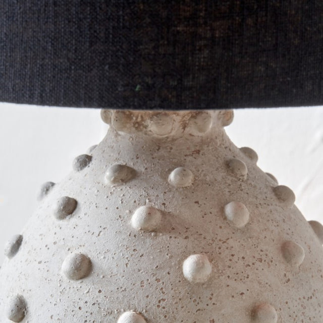 Kiara Light Grey Textured Dot Stoneware Table Lamp Base