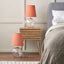 Hazel Clear Glass and Terracotta Shade Bedside Table Lamp Set Of 2