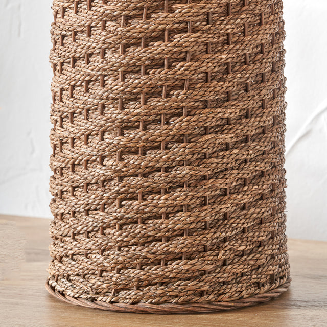 Jose Brown Wash Woven Seagrass Table Lamp