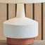 Eli White and Wood Effect Textured Ceramic Table Lamp