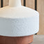 Eli White and Wood Effect Textured Ceramic Table Lamp