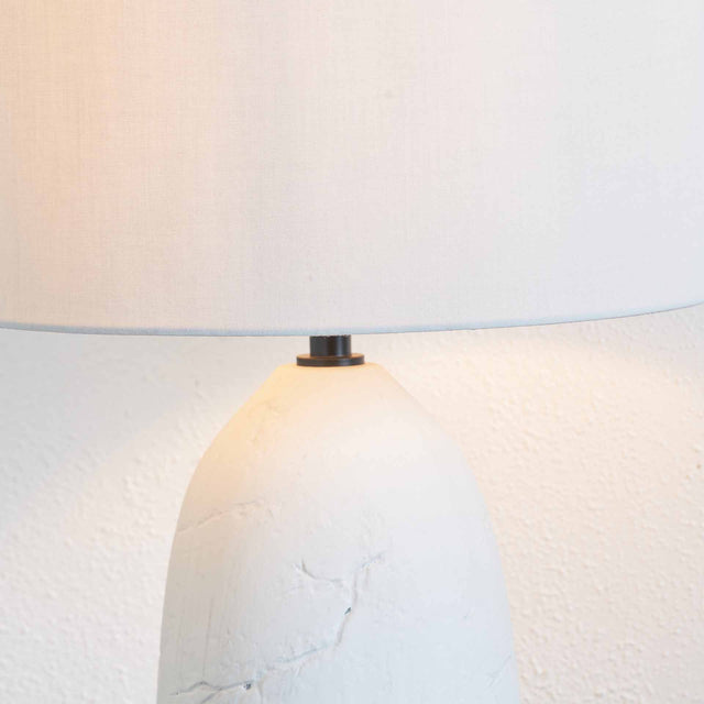 Avery White Vintage Textured Ceramic Table Lamp