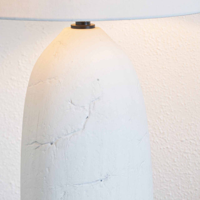 Avery White Vintage Textured Ceramic Table Lamp