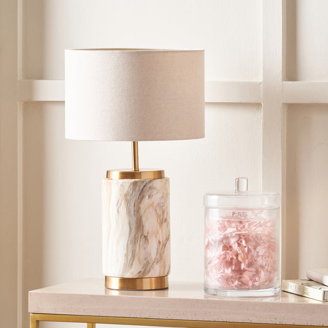 Tate Natural Stone Effect Ceramic Table Lamp