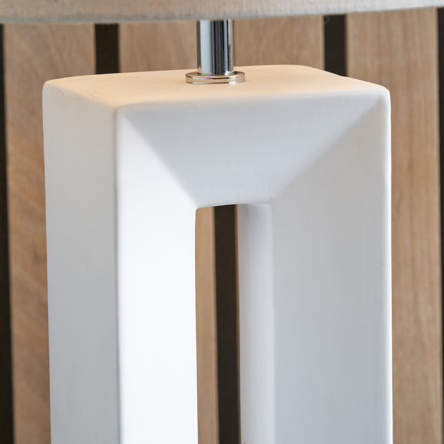 Renga White Ceramic Tall Table Lamp