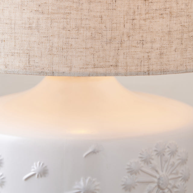 Dandelion White Small Ceramic Table Lamp