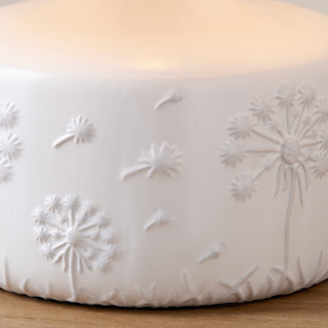 Dandelion White Small Ceramic Table Lamp