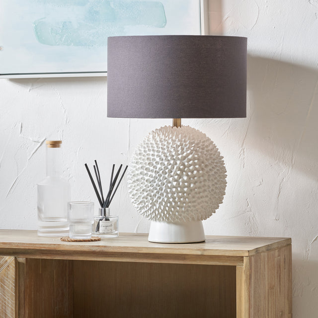 Urchin Cream Ceramic Spike Table Lamp Base