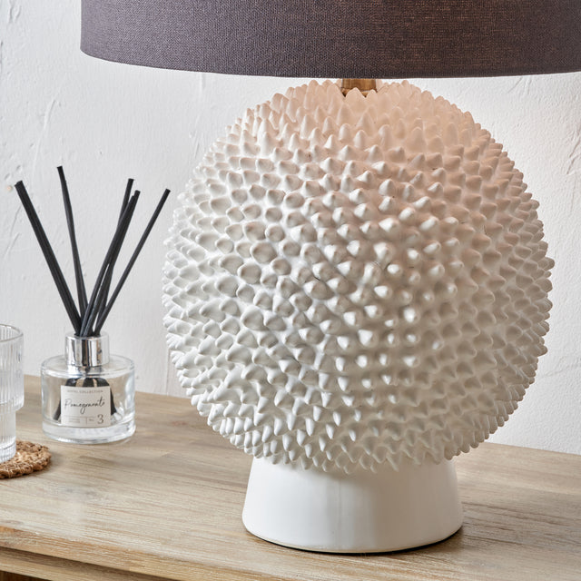 Urchin Cream Ceramic Spike Table Lamp Base