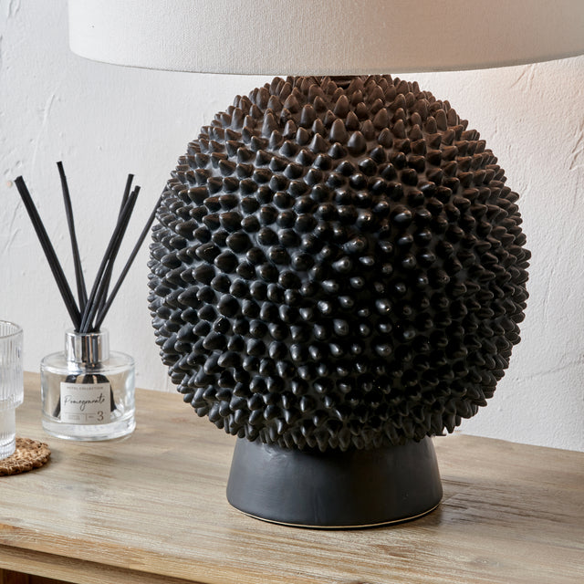 Urchin Black Ceramic Spike Table Lamp Base