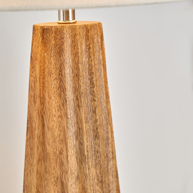 Dorian Natural Mango Wood Textured Cone Table Lamp