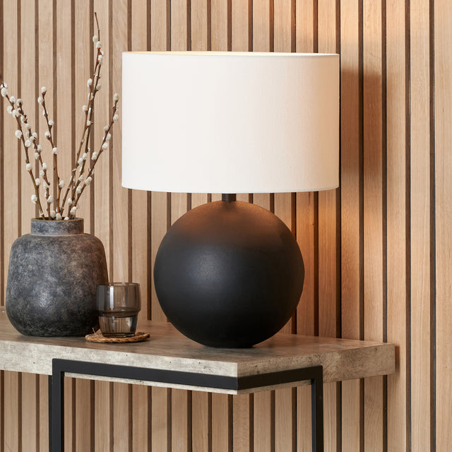 Otto Matt Black Spherical Table Lamp Base