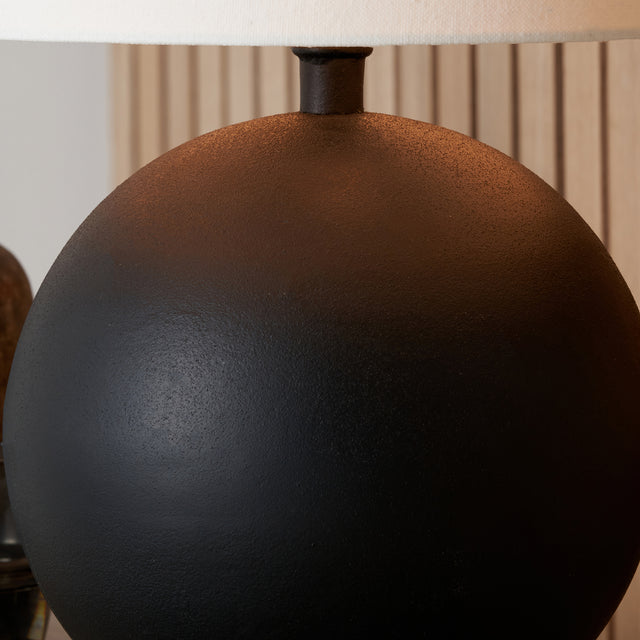 Otto Matt Black Spherical Table Lamp Base