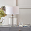 Sylvie Clear Glass and Antique Brass Table Lamp Base