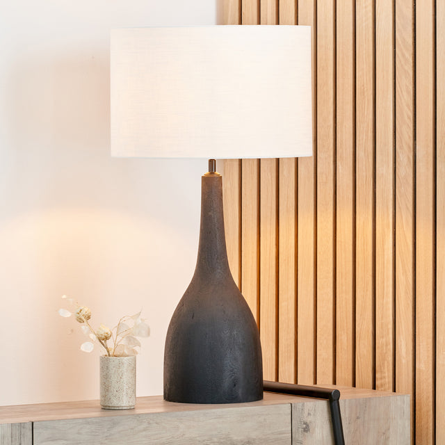 Maeve Black Mango Wood Curved Table Lamp Base