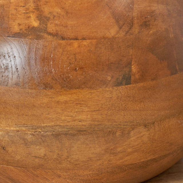 Noa Brown Oiled Mango Wood Round Table Lamp Base