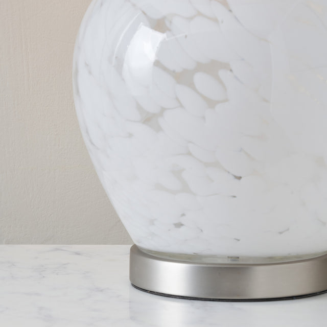 Rosalie Speckled White Glass Table Lamp