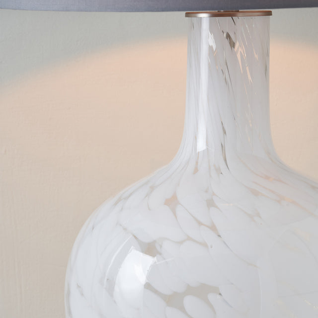 Rosalie Speckled White Glass Table Lamp