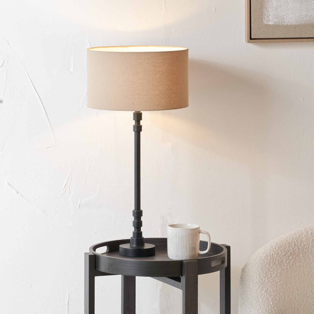 Ithaca Matt Black Table Lamp Base