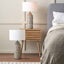 Esther Embossed Ceramic Grey Bedside Table Lamp Set Of 2