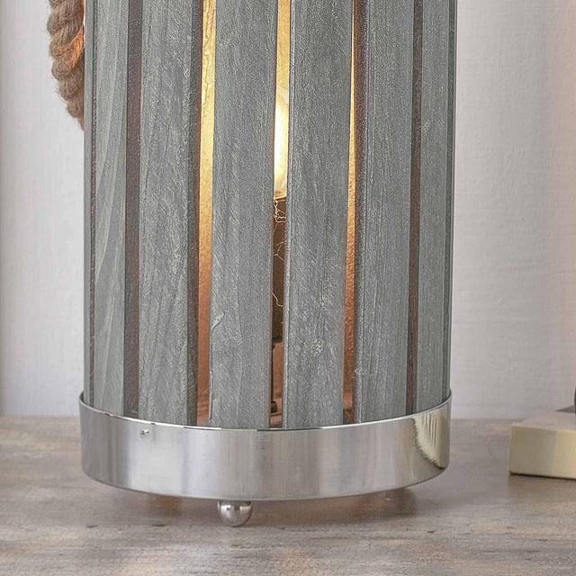 Hayle Grey Wash Wood Lantern Table Lamp