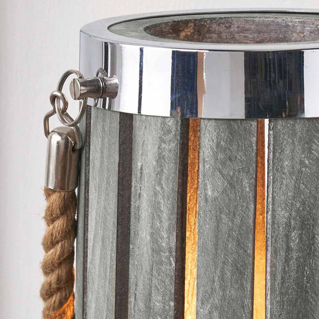 Hayle Grey Wash Wood Lantern Table Lamp