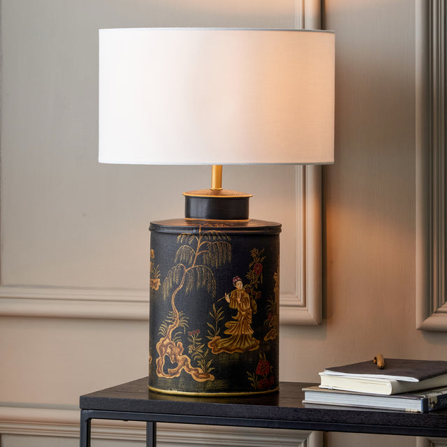 Adara Black Tea Caddy Table Lamp Base