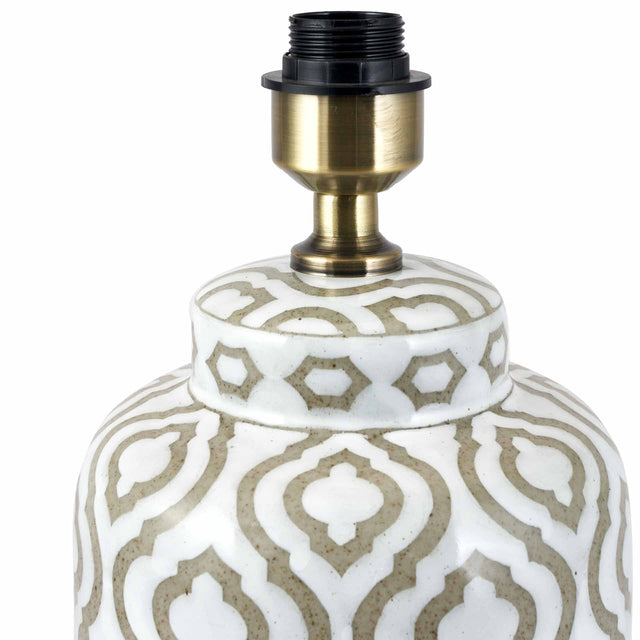 Lila Taupe and White Table Lamp Base