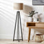 Margate Matt Black Wood Floor Lamp Base