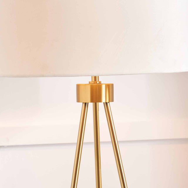 Vitti Brushed Brass Tripod Floor Lamp