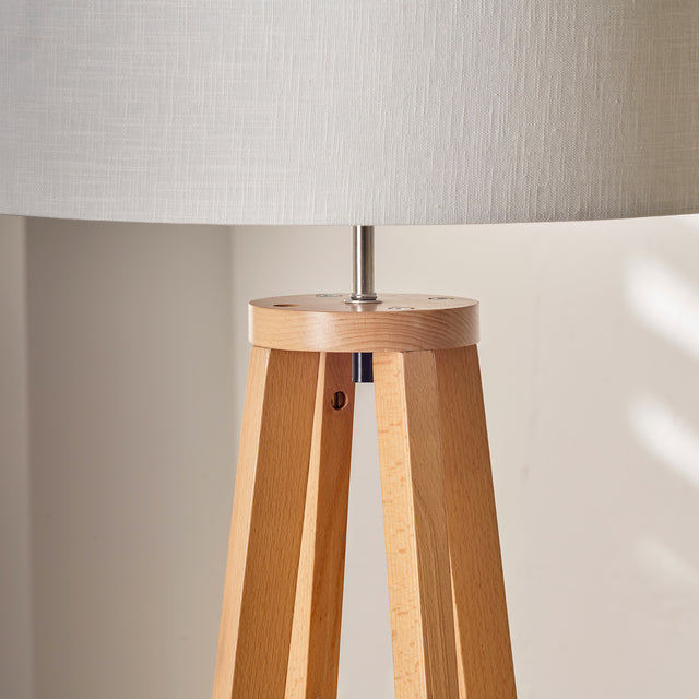 Margate Natural Wood Floor Lamp Base