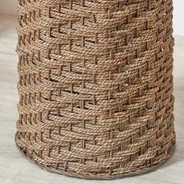 Jose Brown Woven Seagrass Floor Lamp