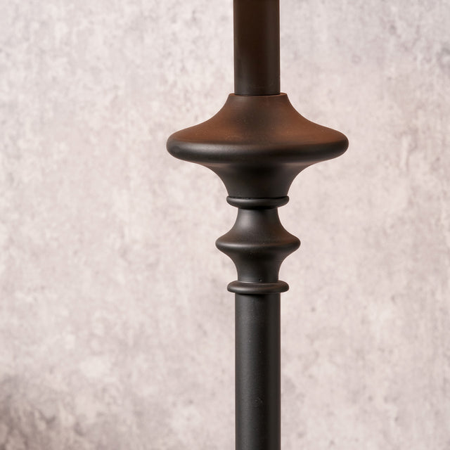 Enzo Matt Black Candlestick Floor Lamp Base