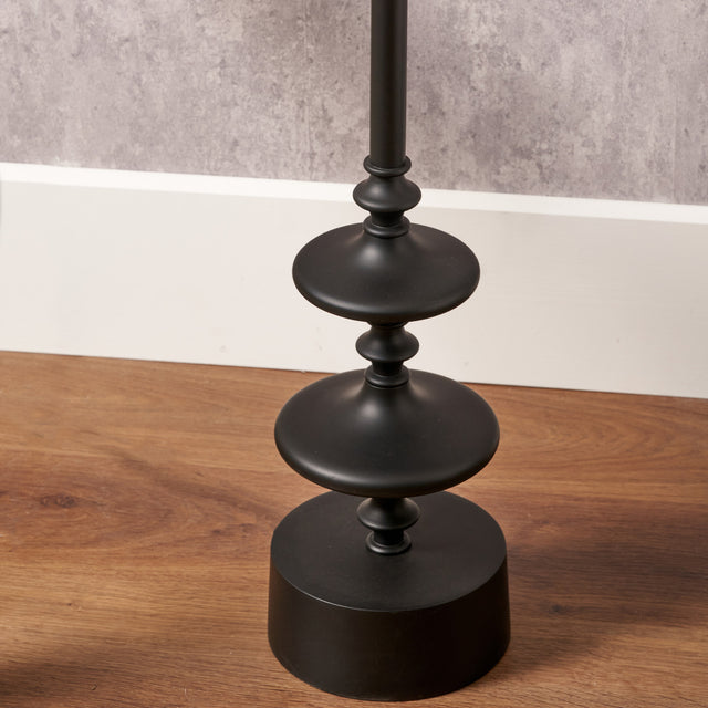 Enzo Matt Black Candlestick Floor Lamp Base