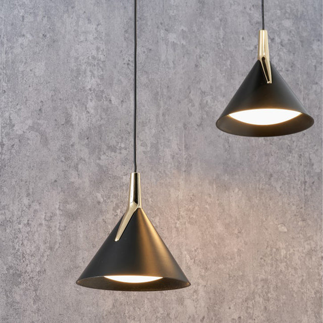 Stella Matt Black and Gold Multi Drop LED Pendant