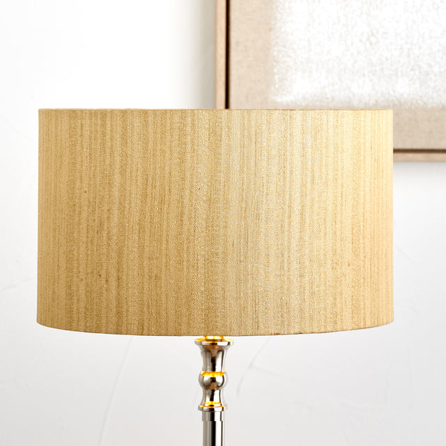 Sacha Gold Slubbed Faux Silk Cylinder Lampshade