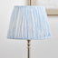 Jenson Ocean Blue Stripe Mushroom Pleat Lampshade