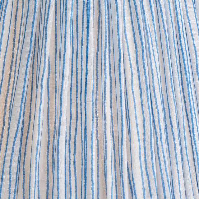 Jenson Ocean Blue Stripe Mushroom Pleat Lampshade