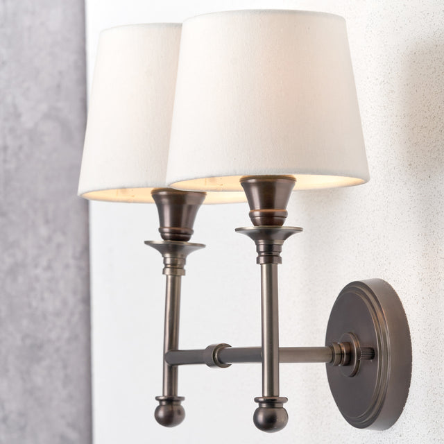 Pierre Antique Bronze Double Wall Light