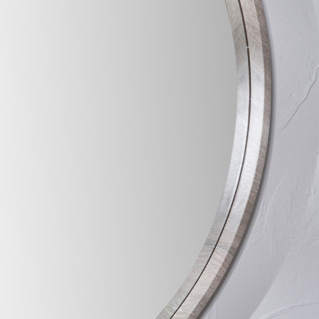 Colton Grey Slim Frame Round Mirror Large