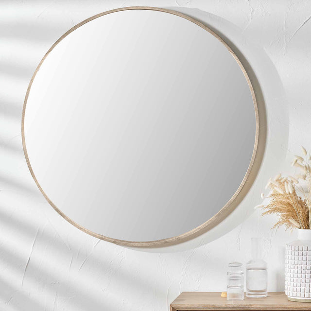 Colton Natural Slim Frame Round Mirror Large