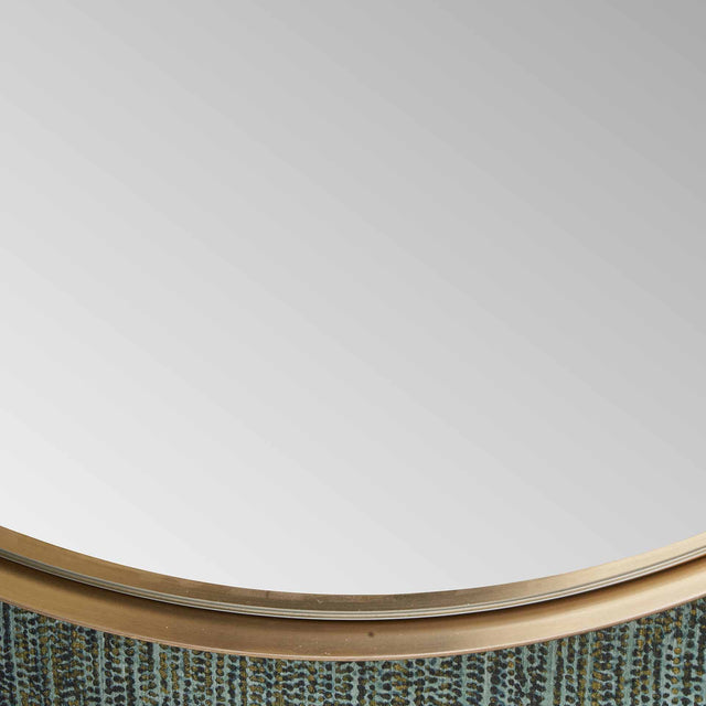 Koa Gold Slim Frame Round Wall Mirror Large