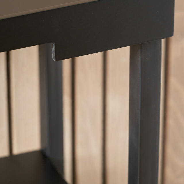 Taylor Black Wood Notch Design Console Table