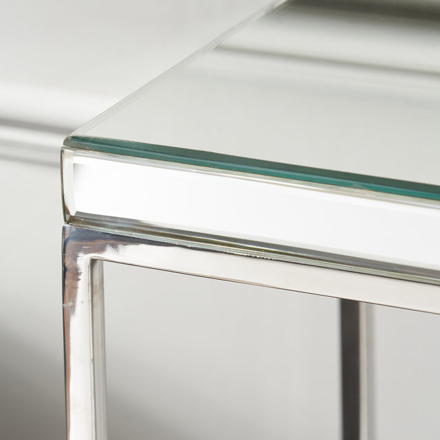 Milano Silver Mirrored Console Table